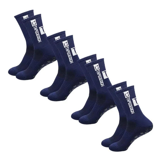 4 Pairs of Football Socks Sports Socks Men'S Mid-Calf Socks Silicone Non-Slip Dot Socks Basketball Yoga Socks