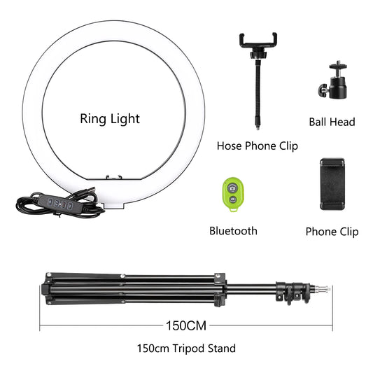 10 Inch 26Cm Led Ring Light Photography Fill Lighting with Tripod Stand Holder Usb Charge Selfie Led Lamp for Streaming Video